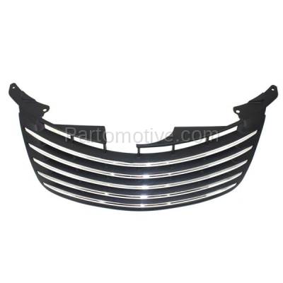 Aftermarket Replacement - GRL-1298C CAPA 06-10 PT Cruiser Front Grill Grille Black w/Chrome Molding 5179089AB - Image 3