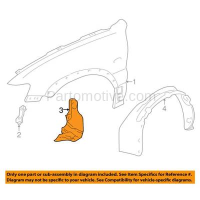 Aftermarket Replacement - ESS-1166L 01-07 Escape Front Splash Shield Under Cover Driver Side FO1250140 YL8Z16103AA - Image 3