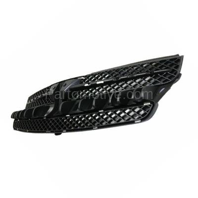 Aftermarket Replacement - GRL-2497C CAPA 2004-2005 Toyota Sienna Van Front Center Face Bar Grille Assembly Black Shell & Insert (with Holes For Chrome Strips) Plastic without Emblem - Image 2