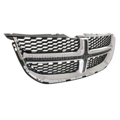 Aftermarket Replacement - GRL-1331 11-15 Grand Caravan Front Grill Grille Assembly Chrome w/Black Insert 68088969AC - Image 2