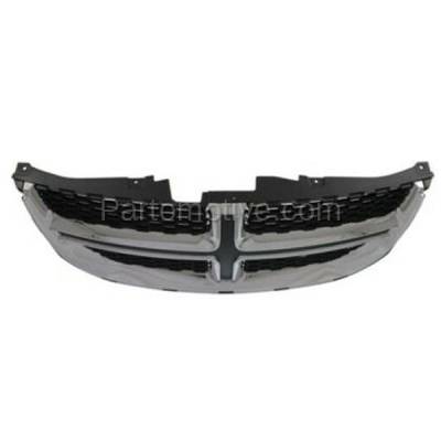 Aftermarket Replacement - GRL-1331 11-15 Grand Caravan Front Grill Grille Assembly Chrome w/Black Insert 68088969AC - Image 3