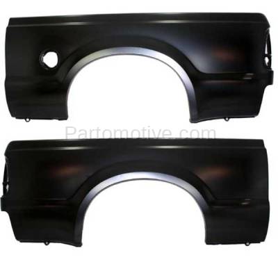 Aftermarket Replacement - FDR-1302LC & FDR-1302RC CAPA 1999-2010 Ford F-Series Super Duty Pickup Truck (7 Foot Bed) (with Single Rear Wheels) Rear Outer Quarter Panel SET PAIR Right & Left Side - Image 1