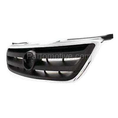 Aftermarket Replacement - GRL-2252C CAPA 2002-2004 Nissan Altima (Base, S, SE, SL) Front Center Face Bar Grille Assembly Chrome Shell with Dark Gray Insert without Emblem - Image 2