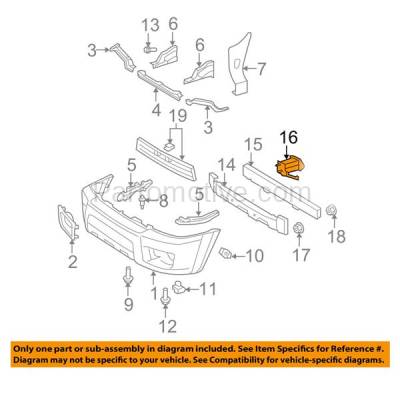 Aftermarket Replacement - BBK-1580R 2003-2009 Toyota 4Runner Front Bumper Cover Face Bar Retainer Mounting Arm Brace Reinforcement Bracket Steel Right Passenger Side - Image 3