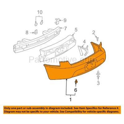 Aftermarket Replacement - BUC-2025R 03 04 05 Chevy Cavalier Rear Bumper Cover Assembly w/o Sport GM1100657 12335580 - Image 3
