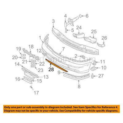 Aftermarket Replacement - VLC-1012F 97-00 5-Series Front Lower Spoiler Valance Air Dam Deflector Apron Garnish Panel - Image 3