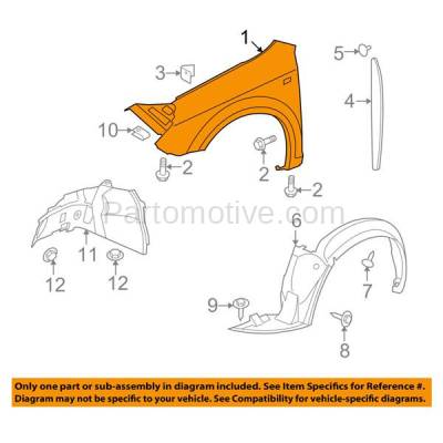 Aftermarket Replacement - FDR-1089LC CAPA 2007-2009 Saturn Aura (2.4 & 3.5 & 3.6 Liter) Front Fender Quarter Panel (with Turn Signal Light Hole) Steel Left Driver Side - Image 3