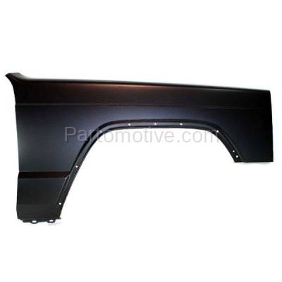 Aftermarket Replacement - FDR-1141RC CAPA 1997-2001 Jeep Cherokee Front Fender Quarter Panel (with Fender Flare Holes) without Antenna Hole Steel Right Passenger Side - Image 1