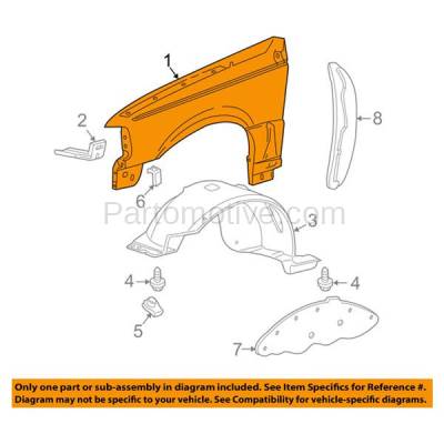 Aftermarket Replacement - FDR-1601RC CAPA 1998-2003 Ford Ranger Pickup (2WD & 4WD) Front Fender Quarter Panel (with Wheel Opening Molding Holes) Steel Right Passenger Side - Image 3