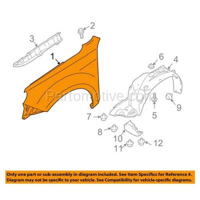 Aftermarket Replacement - FDR-1326RC CAPA 2009-2013 Subaru Forester (2.5 Liter H4 Engine) Front Fender Quarter Panel (without Molding Holes) Primed Steel Right Passenger Side - Image 3