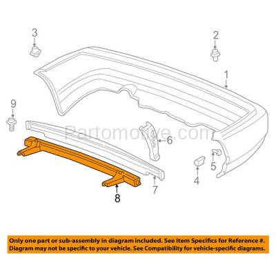 Aftermarket Replacement - BRF-1397R 1997-2000 Acura EL & 1996-2000 Honda Civic 1.6L Rear Bumper Impact Face Bar Crossmember Reinforcement Primed Made of Steel - Image 3
