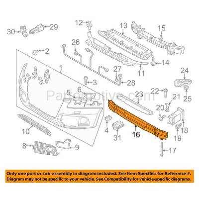 Aftermarket Replacement - BRF-1031F 2009-2017 Audi Q5 & 2014-2017 SQ5 (Models with Adaptive Cruise Control) Front Bumper Impact Bar Crossmember Reinforcement Aluminum - Image 3