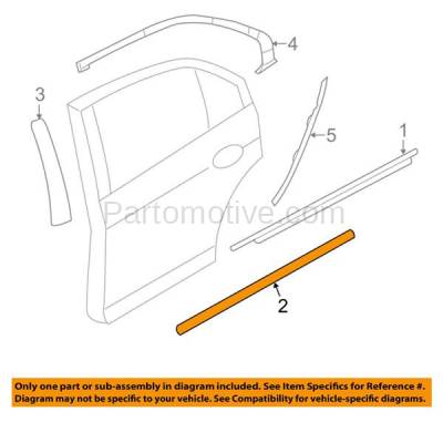 Aftermarket Replacement - DMB-1029RR FUSION 06-12 Rear Door Molding Beltline Weatherstrip Right Passenger Side - Image 3