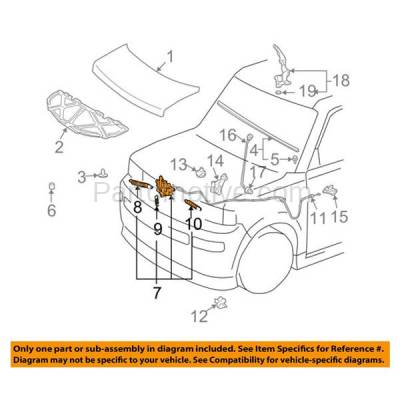 Aftermarket Replacement - HDL-1126 2004-04 xB 1.5L Wagon Front Hood Latch Lock Bracket Steel SC1234103 5351052250 - Image 3