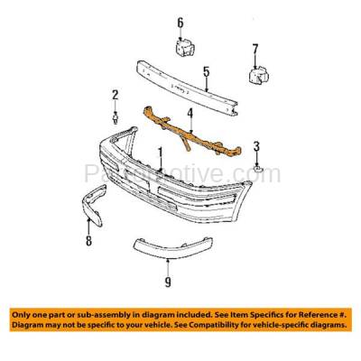 Aftermarket Replacement - BRT-1217F 95-99 Tercel Front Upper Bumper Cover Face Bar Retainer Mounting Brace Reinforcement Support Rail Bracket - Image 3