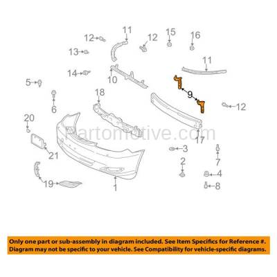 Aftermarket Replacement - BRT-1153FL 02-06 Camry Front Bumper Cover Face Bar Retainer Mounting Brace Reinforcement Support Bracket Left Driver Side - Image 3