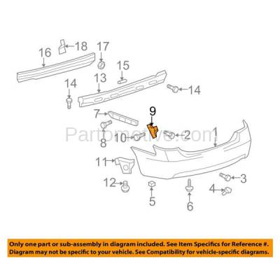 Aftermarket Replacement - BRT-1175RL 07-11 Camry Rear Bumper Cover Face Bar Retainer Mounting Brace Reinforcement Support Bracket Plastic Left Driver Side - Image 3