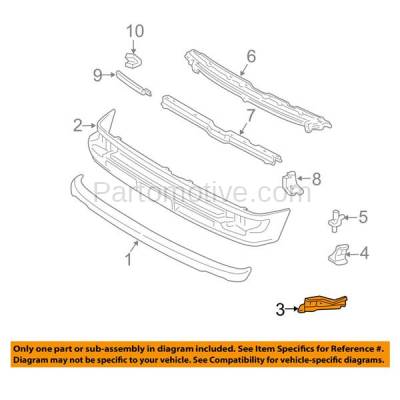 Aftermarket Replacement - BRT-1198FL 98-00 Tacoma Pickup Truck DLX (RWD) Front Bumper Cover Retainer Mounting Brace Reinforcement Support Bracket Left Driver Side - Image 3