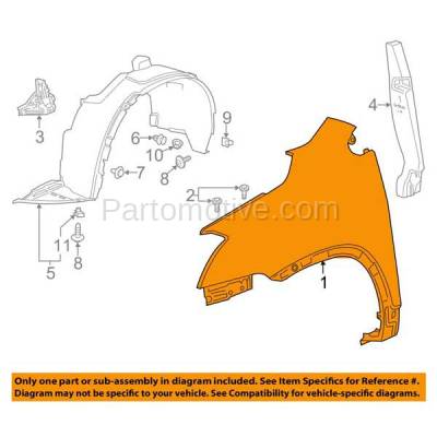 Aftermarket Replacement - FDR-1247LC CAPA 2013-2016 Buick Encore (1.4L Turbocharged Engine) Front Fender Quarter Panel (without Turn Signal Lamp Hole) Primed Left Driver Side - Image 3