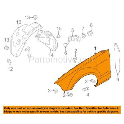 Aftermarket Replacement - FDR-1517LC CAPA 2010-2014 Ford Mustang V6/V8 (Convertible & Coupe) Front Fender Quarter Panel (without Pony Package) Primed Steel Left Driver Side - Image 3