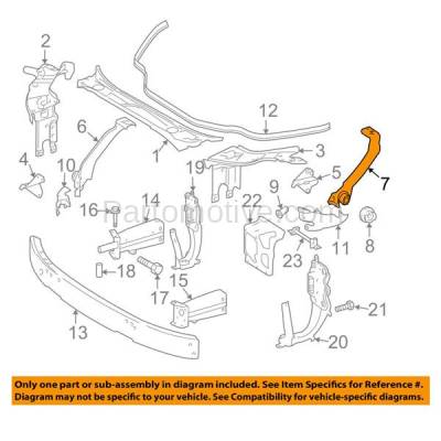 Aftermarket Replacement - RSP-1521R 2006-2011 Mercedes-Benz CLS-Class (219 Chassis) Front Radiator Support Side Bracket Brace Panel Primed Steel Right Passenger Side - Image 3