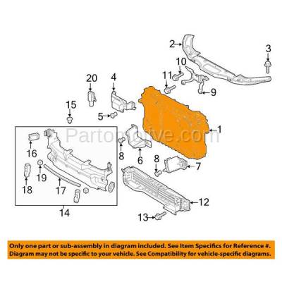 Aftermarket Replacement - RSP-1496 2014-2018 Mazda 3 & 2014-2017 Mazda3 Sport, Mazda6 with Smart City Brake System (w/o Radar Cruise Control) Radiator Support Assembly - Image 3