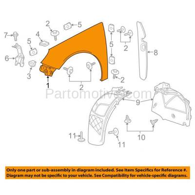 Aftermarket Replacement - FDR-1614RC CAPA 2012-2017 Buick Regal (2.0L & 2.4L Engine) Front Fender Quarter Panel (without Turn Signal Lamp Hole) Primed Steel Right Passenger Side - Image 3
