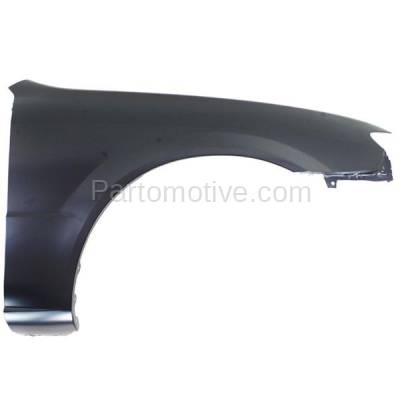 Aftermarket Replacement - FDR-1575R 2001-2003 Mazda Protege Front Fender Quarter Panel without Side Repeater Lamp (without MP3 Package) Primed Steel Right Passenger Side - Image 1