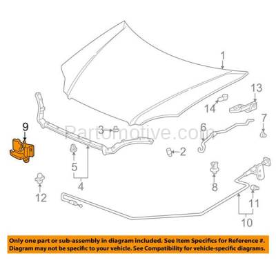 Aftermarket Replacement - HDL-1035 96-98 Civic 1.6L 4-Cyl Front Hood Latch Lock Bracket Steel HO1234102 74120S04505 - Image 3