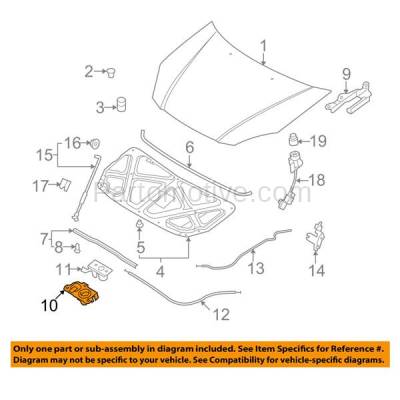 Aftermarket Replacement - HDL-1065 Front Hood Latch Lock Bracket Fits 06-11 Accent, Rio, Rio5 HY1234110 811301G000 - Image 3