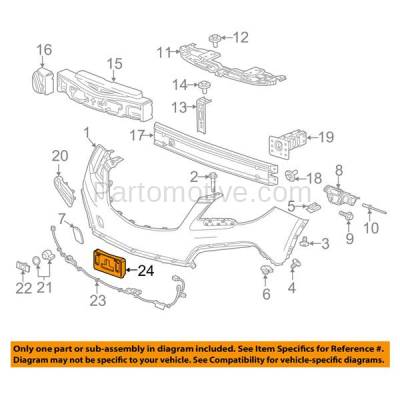 Aftermarket Replacement - LPB-1147F 13-16 Encore 1.4L Front License Plate Holder Bracket Assembly GM1068165 95393400 - Image 3