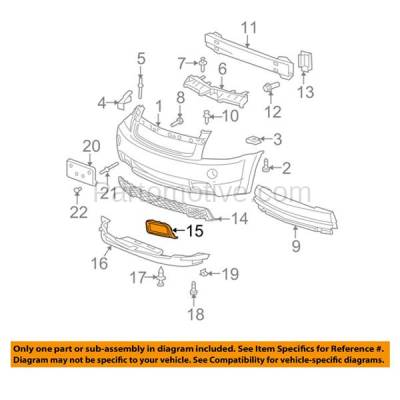 Aftermarket Replacement - GRT-1058R 08-09 Chevy Equinox Front Lower Grille Trim Grill Molding Right Side GM1047102 - Image 3