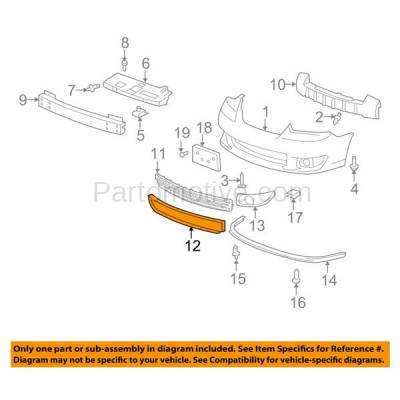 Aftermarket Replacement - GRT-1063 06-08 Malibu Front Lower Grille Trim Grill Molding Surround GM1210112 15853885 - Image 3
