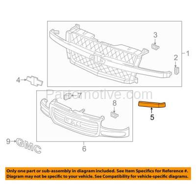 Aftermarket Replacement - GRT-1064L 03-07 Silverado Truck Front Grille Trim Grill Molding Left Driver Side GM1212104 - Image 3