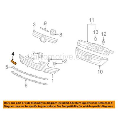 Aftermarket Replacement - GRT-1133R 07 08 09 CRV Front Upper Grille Trim Grill Molding Garnish Right Side HO1036103 - Image 3