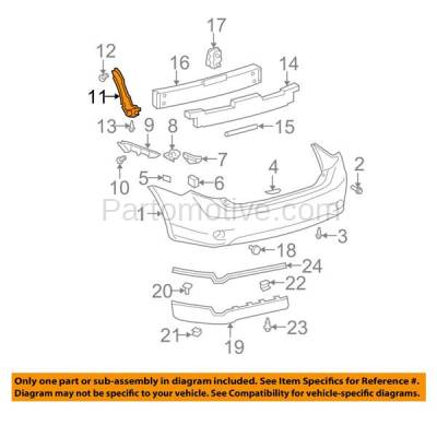 Aftermarket Replacement - BRT-1170RL 09-13 Corolla Rear Bumper Cover Face Bar Retainer Mounting Brace Reinforcement Support Bracket Left Driver Side - Image 3