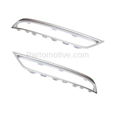 Aftermarket Replacement - GRT-1022L & GRT-1022R 10-13 MDX Front Grille Trim Grill Molding Silver Garnish Left & Right SET PAIR - Image 2