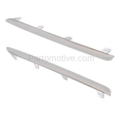 Aftermarket Replacement - GRT-1202L & GRT-1202R 2014-2016 Mercedes Benz E-Class (with AMG Package) Front Lower Grille Trim Grill Molding SET PAIR Left Driver Right Passenger Side Chrome - Image 2