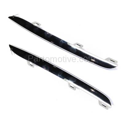 Aftermarket Replacement - GRT-1204L & GRT-1204R 2015-2018 Mercedes Benz C-Class C300/C400 (without Luxury Package) Front Upper Grille Trim Grill Molding Chrome Plastic Left & Right Side - Image 2