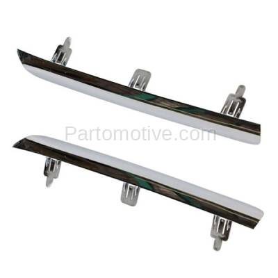 Aftermarket Replacement - GRT-1255L & GRT-1255R 09-12 RAV4 Front Upper Grille Trim Grill Molding Chrome Left Right Side SET PAIR - Image 2