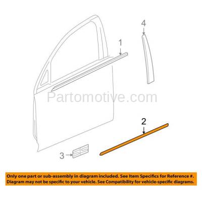 Aftermarket Replacement - DMB-1037FR IMPALA 06-13/IMPALA LIMITED 14-15 Front Door Molding Beltline Weatherstrip Right - Image 3