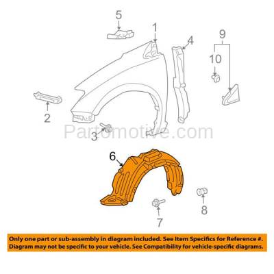 Aftermarket Replacement - IFD-1955LC CAPA For 04-05 Sienna Front Splash Shield Inner Fender Liner Panel Left Driver - Image 3