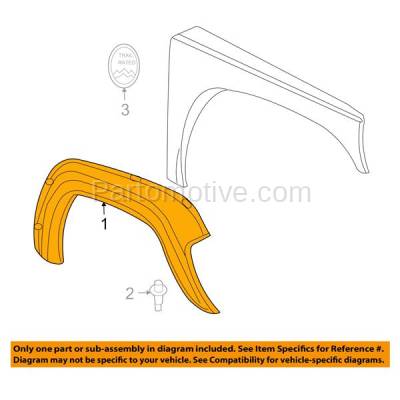 Aftermarket Replacement - FDF-1029L & FDF-1029R 2002-2004 Jeep Liberty Sport (4Cyl 6Cyl, 2.4L 3.7L Engine) Front Fender Flare Wheel Opening Molding Gray SET PAIR Left & Right Side - Image 3