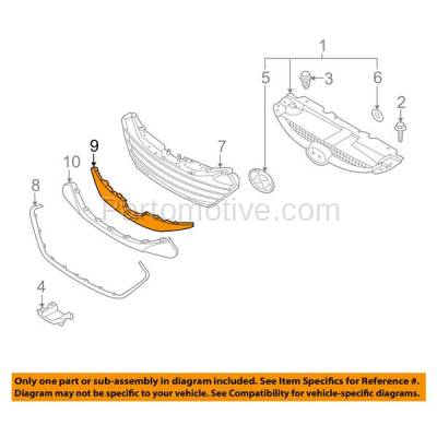 Aftermarket Replacement - GRT-1161 NEW Front Upper Grille Trim Grill Molding Fits 10-15 Tucson HY1210104 863522S100 - Image 3