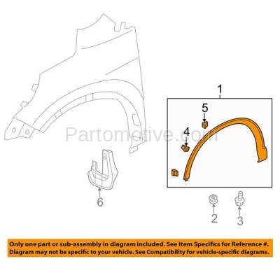 Aftermarket Replacement - FDF-1046L & FDF-1046R 12-15 CRV Front Fender Flare Wheel Opening Molding Trim Arch Left Right SET PAIR - Image 3