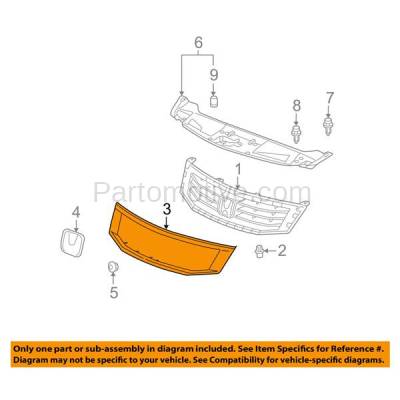 Aftermarket Replacement - GRT-1136 08-10 Accord 4DR Front Grille Trim Grill Molding Surround HO1202104 71126TA5A00 - Image 3