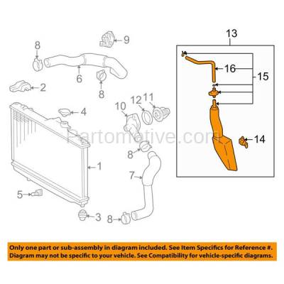 Aftermarket Replacement - CTR-1245 98-02 Corolla 4D-Sedan Coolant Recovery Reservoir Overflow Bottle Expansion Tank - Image 3