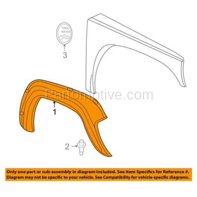 Aftermarket Replacement - FDF-1014L & FDF-1014R 2005-2007 Jeep Liberty (2.4L 2.8L 3.7L 4Cyl/6Cyl) Front Fender Flare Wheel Opening Molding Arch Primed Plastic SET PAIR Left & Right Side - Image 3