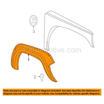 Aftermarket Replacement - FDF-1018L & FDF-1018R 2005-2007 Jeep Liberty (4Cyl & 6Cyl) (Code K3E) Front Fender Flare Wheel Opening Molding Arch Primed Plastic SET PAIR Left & Right Side - Image 3