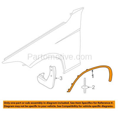 Aftermarket Replacement - FDF-1007L & FDF-1007R 2012-2015 BMW X1 (Models with M Sport Line Package) Front Fender Flare Wheel Opening Molding Trim Primed Plastic SET PAIR Left & Right Side - Image 3